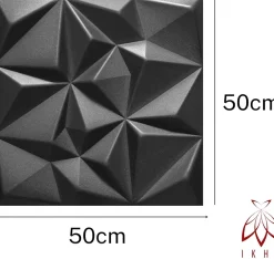 16x - 4m2 panneaux muraux 3D en polystyrène XPS flexibles 50 x 50 cm Revêtement mural et de plafond moderne Rubin Black-Ikhemalarka Clearance