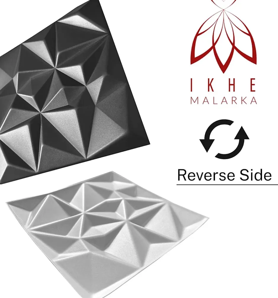 16x - 4m2 panneaux muraux 3D en polystyrène XPS flexibles 50 x 50 cm Revêtement mural et de plafond moderne Rubin Black-Ikhemalarka Clearance