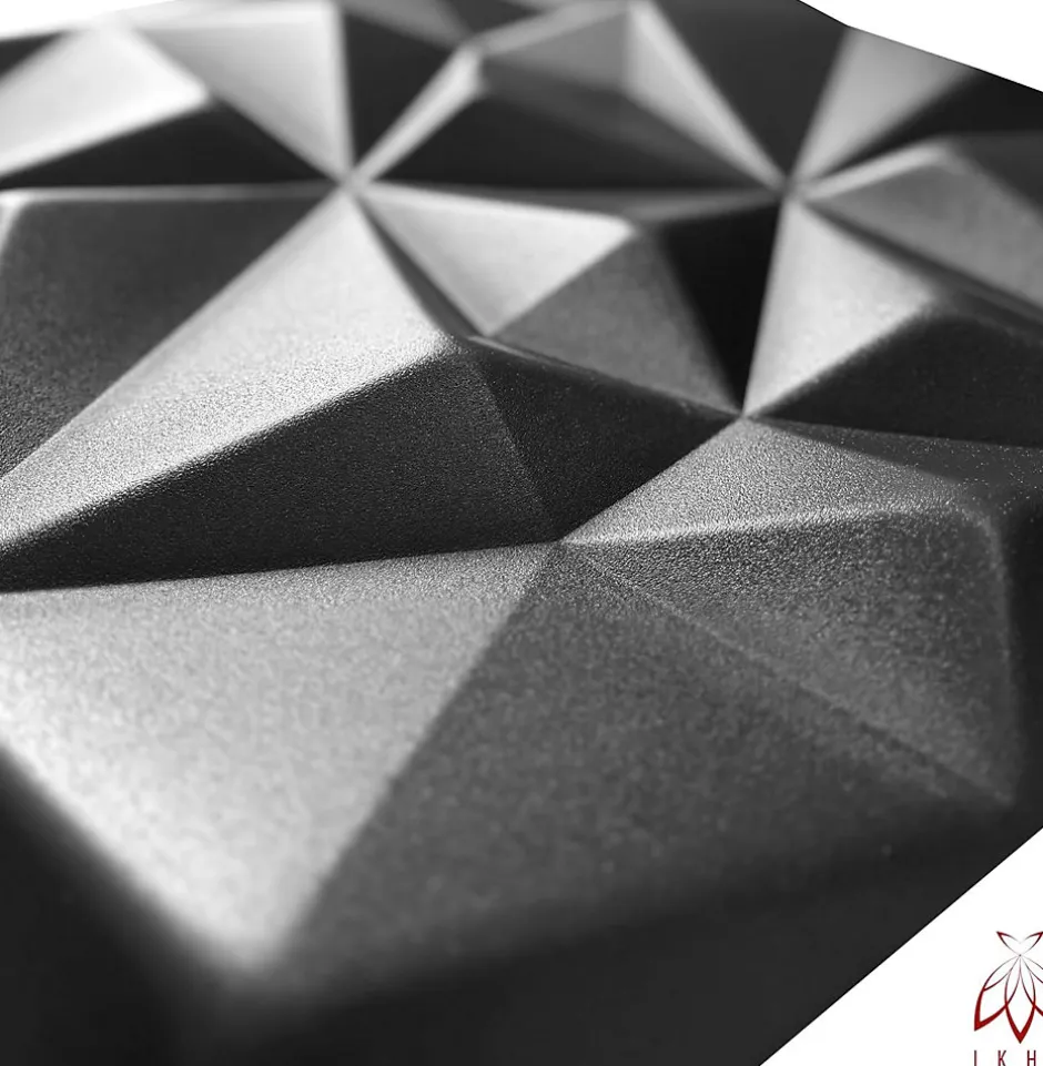 16x - 4m2 panneaux muraux 3D en polystyrène XPS flexibles 50 x 50 cm Revêtement mural et de plafond moderne Rubin Black-Ikhemalarka Clearance
