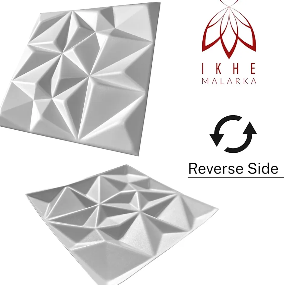 16x - 4m2 panneaux muraux 3D en polystyrène XPS flexibles 50 x 50 cm Revêtement mural et de plafond moderne Rubin Black-Ikhemalarka Clearance