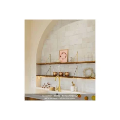 Zellige Marocain traditionnel couleur : Amande - 43 - format : 5x5 cm sur plaque de 30x30 cm --Gioia Materia New