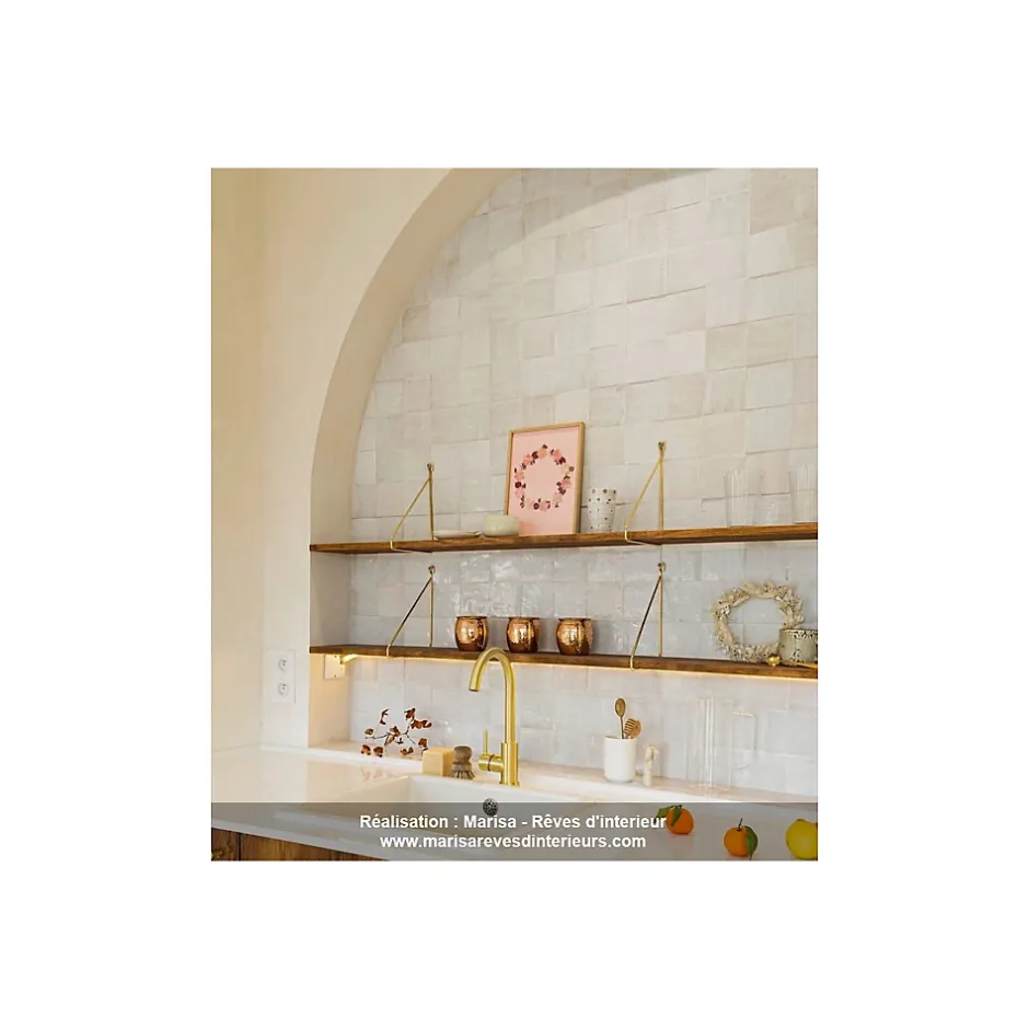 Zellige Marocain traditionnel couleur : Fez mat - 01 - format : 5x5 cm sur plaque de 30x30 cm --Gioia Materia